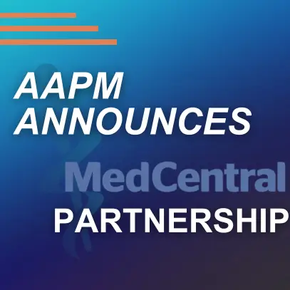 Image announcing AAPM's publishing partnership with MedCentral